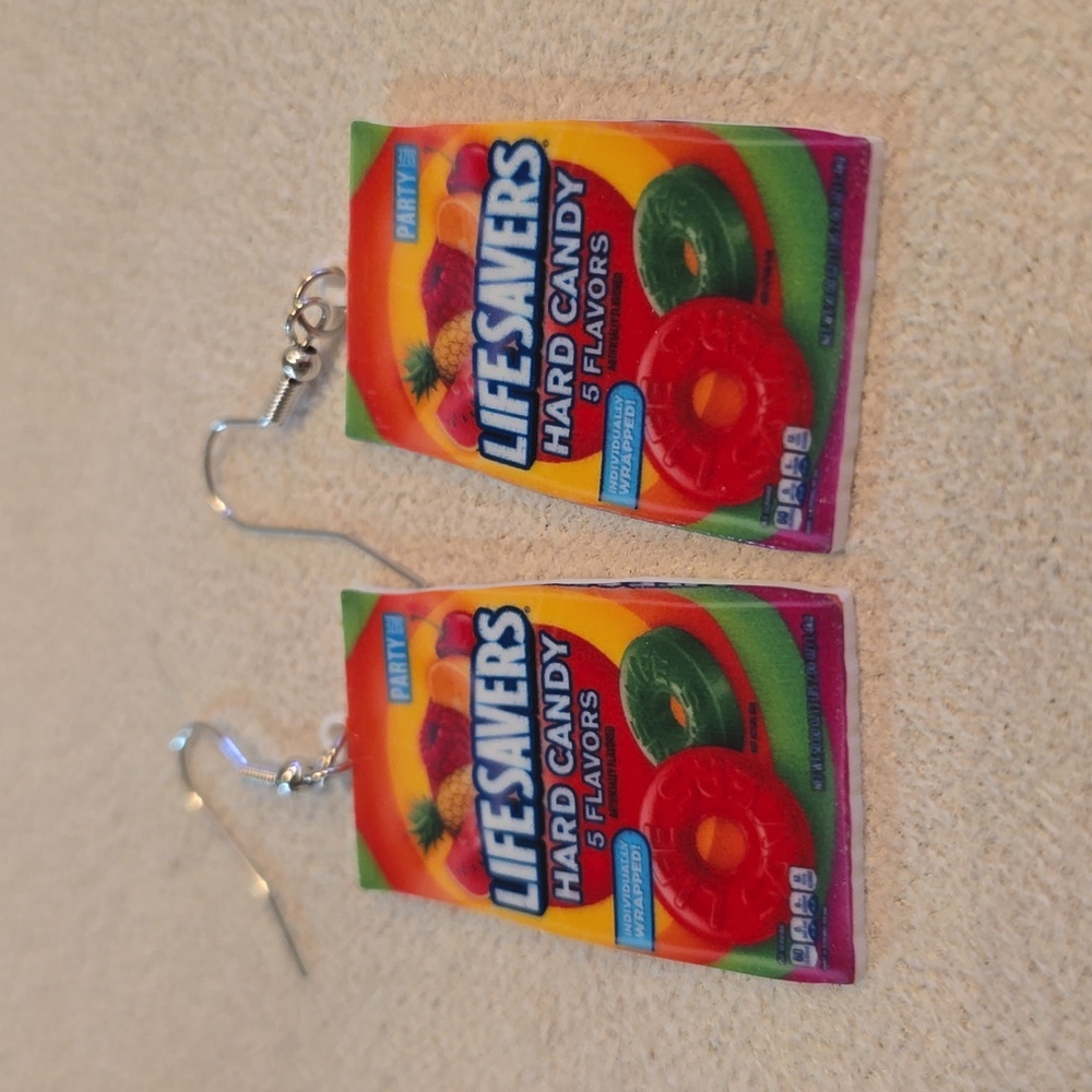savers acrylic earrings Life